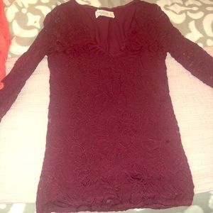 Abercrombie & Fitch Lace Burgundy Top *NEVER WORN*